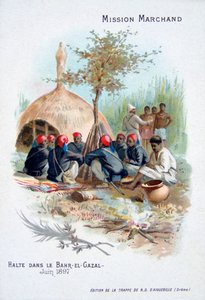 Die Marchand-Expedition: Rast in Bahr-el-Gazal, Sudan, Juni 1897 von Unbekannt