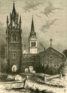 Die Leichenkapelle und die neue Kirche, Woburn, 1898 von Unbekannt
