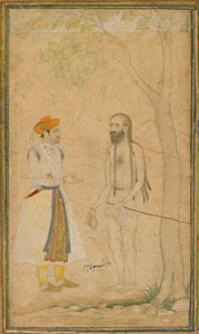 Der Mughal-Prinz Parvez und ein Heiliger, ca. 1610