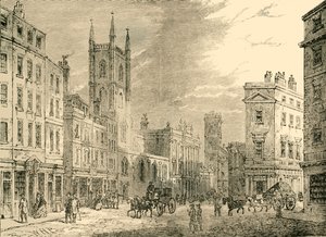 Die alte Bank von England, Blick vom Mansion House, 1890