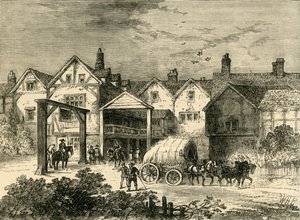 Das alte Tabard Inn, im siebzehnten Jahrhundert, um 1878