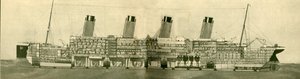 Die Olympic 46.439 Tonnen im Querschnitt, um 1930 von Unbekannt