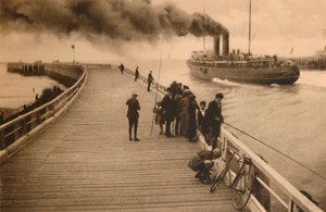 Der Pier und der Eingang des Postdampfers von Unbekannt