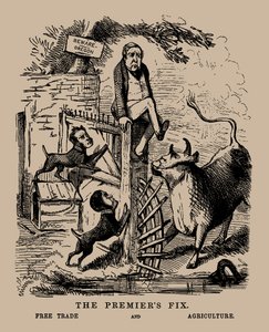 Der Fix des Premierministers. Freihandel und Landwirtschaft Peel zwischen Freihandel und Protektion, April 1845 von Unbekannt