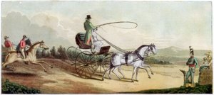 Der Prinzregent fährt Mrs. Q auf der Straße nach Brighton, spätes 18. oder frühes 19. Jahrhundert