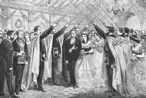 Der Prinz und die Prinzessin von Wales bei der Oxford-Feier...1863, 1901 von Unbekannt