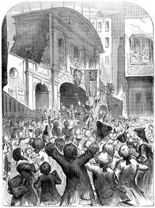 Der Prinz von Wales trinkt auf den Erfolg des Krieges am Temple Bar, London, 18. Jahrhundert, 19. Jahrhundert