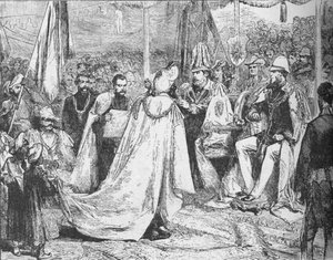Der Prinz von Wales leitet ein Großkapitel des Sterns von Indien in Kalkutta, 1875, 1908