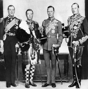Der Prinz von Wales mit seinen Brüdern, um 1930er Jahre von Unbekannt