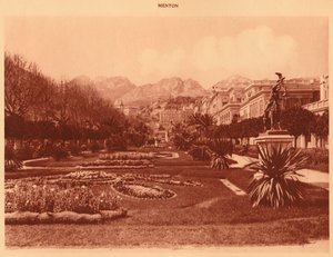 Der öffentliche Garten, Menton, 1930 von Unbekannt