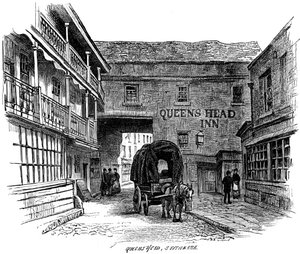 The Queens Head Inn, Southwark, London, 1887 von Unbekannt