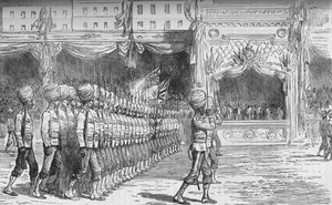 Die Parade in Kairo: Vorbeimarsch der Beloochees, ca. 1880 von Unbekannt