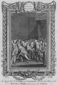 Der ehrenwerte Earl of Chatham erleidet einen Anfall im Oberhaus, ca. 1787 von Unbekannt