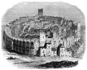 Das römische Amphitheater in Arles, Provence, Frankreich, 1666 von Unbekannt