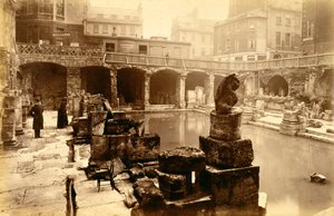Die römischen Bäder, Bath, 19. Jahrhundert von Unbekannt