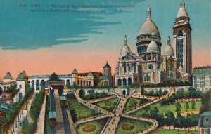 Die Sacré-Cœur-Basilika mit monumentaler Treppe, Paris