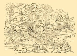 Die Spanier erobern Antwerpen in ihrem langen Kampf mit den Niederländern, 1576, um 1930 von Unbekannt