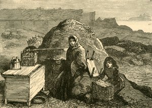 Der Zustand Irlands: Eine vertriebene Familie in der Nähe von Errismore, ca. 1880 von Unbekannt
