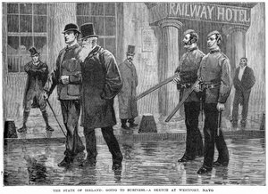 Der Zustand Irlands: Auf dem Weg zur Arbeit - eine Skizze in Westport, Mayo, 19. Jahrhundert von Unbekannt
