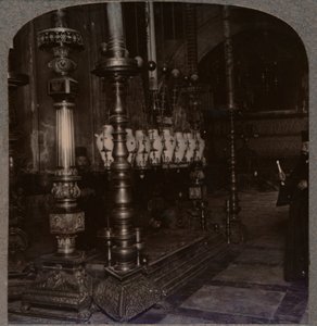 Der Stein der Verkündigung in der Grabeskirche, Jerusalem, um 1900 von Unbekannt