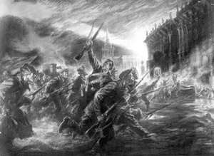 Der Sturm auf den Winterpalast in Petrograd im Oktober von Unbekannt