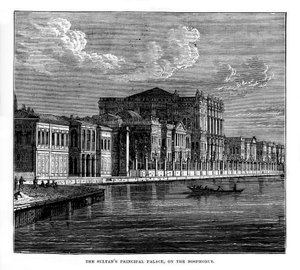 Der Hauptpalast des Sultans am Bosporus, Türkei, 19. Jahrhundert