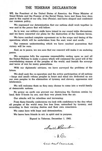 Die Teheran-Erklärung, 1943, 1945 von Unbekannt