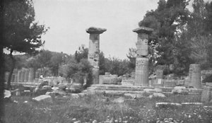 Der Tempel der Hera in Olympia, 1913 von Unbekannt