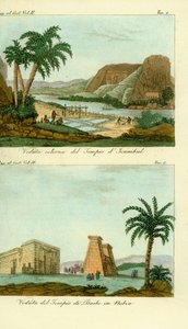 Der Tempel von Ramses II in Abu Simbel (Isambul), Nubien, und der Tempel des Thoth in Dakka, Nubien von Unbekannt