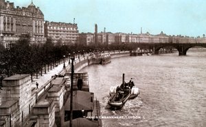 Die Themse-Uferpromenade, London, frühes 20. Jahrhundert