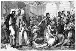 Der Korrespondent der Times beobachtet die Plünderung des Kaiser Bagh, 1858, ca. 1860 von Unbekannt