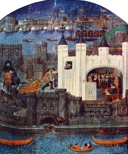 Der Tower of London mit der London Bridge, ca. 1500, ca. 1900-1920 von Unbekannt