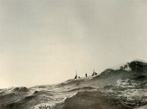 Der Schleppdampfer Koonya...in schwerer See, 1908, 1909 von Unbekannt