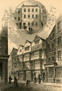 Die Trompete, später der Herzog von York, Shire Lane, 1778. Elias Ashmoles Haus, 1897 von Unbekannt