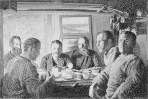 Das obere Ende des Abendbrottisches. 15. Februar 1895, 1897