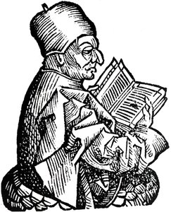 Der ehrwürdige Beda, um 673-735, angelsächsischer Theologe, Gelehrter und Historiker, 1493 von Unbekannt