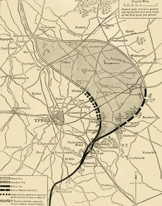 Der Ypernbogen vor und nach der Zweiten Schlacht von Ypern..., Erster Weltkrieg, 1915, ca. 1920