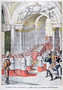 Der Leichnam von Papst Leo XIII. wird in die Kapelle des Heiligen Sakraments transportiert, Vatikan, 1903