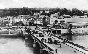 Die Brücke über den Fluss Touques, Trouville, Frankreich, ca. 1920er Jahre