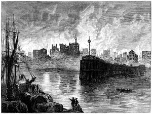Das Brennen von Chicago, Illinois, USA, 1871 um 1880 von Unbekannt
