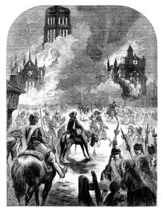 Das Brennen der St. Pauls Kathedrale während des Großen Brandes von London, ca. 1902