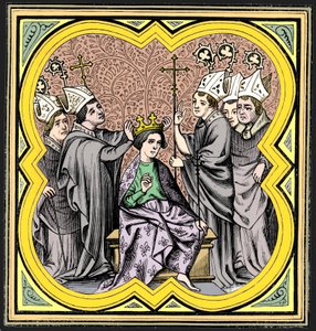 Die Krönung Karls des Großen 712-814, 14. Jahrhundert, 1849 von Unbekannt