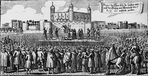 Die Hinrichtung des Herzogs von Monmouth, Tower Hill, London, 15. Juli 1685