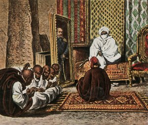 Der Entdecker Nachtigal mit Scheich Omar von Bornu, 5. Juni 1870, 1936 von Unbekannt