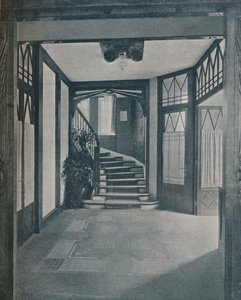 Der Boden und die Treppe des Behrens-Hauses, entworfen von Peter Behrens, 1901 von Unbekannt