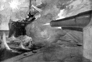 Die Kanonen eines japanischen Schlachtschiffs, Russisch-Japanischer Krieg, 1904 von Unbekannt