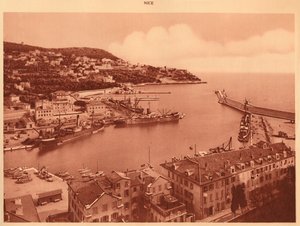 Der Hafeneingang und Mont-Boron, Nizza, 1930