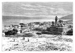 Der See und die Stadt Tiberias, Israel, 1895