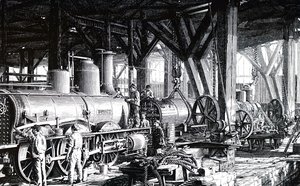 Die Fertigungshalle der Société Alsacienne de Constructions Mécaniques von Unbekannt