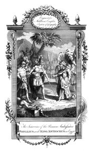 Das Treffen zwischen dem römischen Botschafter Popillius und König Antiochus, Ägypten, ca. 18. Jahrhundert von Unbekannt